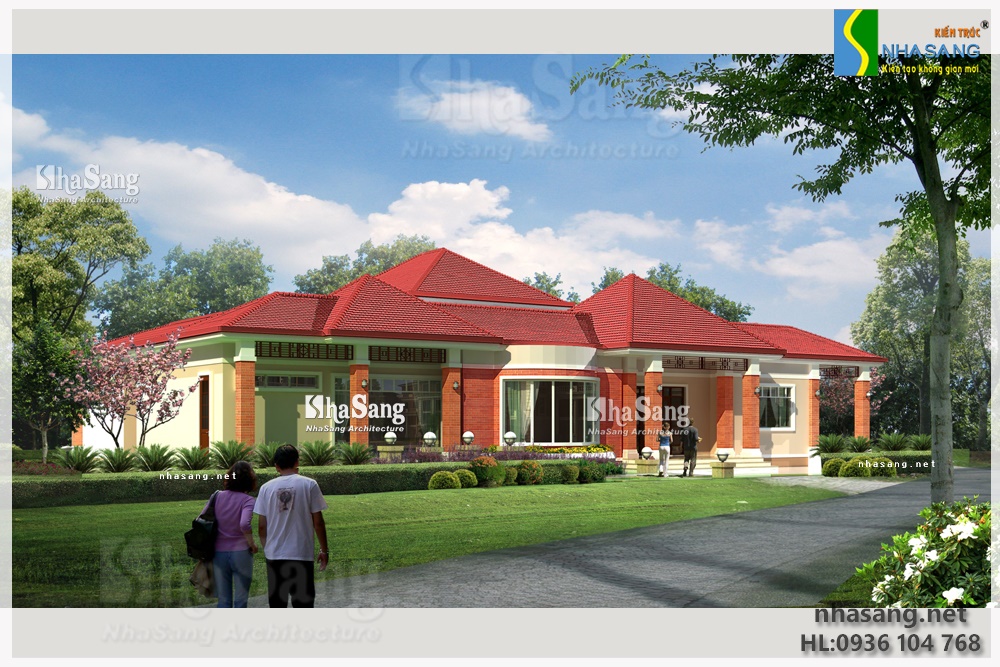 mẫu thiết kế biệt thự nhà vườn 2 tầng